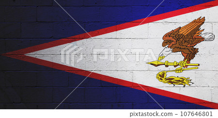 American Samoan flag painted on a wall American Samoan flag painted on a wall 107646801