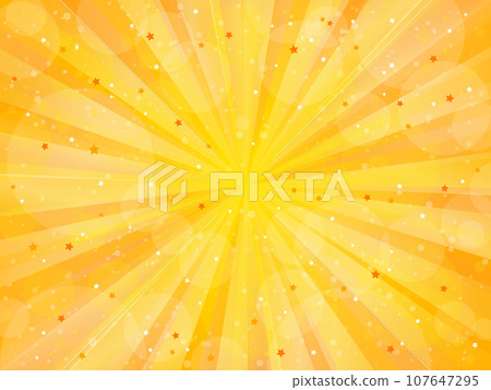 背景素材星星閃光注意背景閃光閃耀黃色金色橙色爆炸禮物勝利 107647295