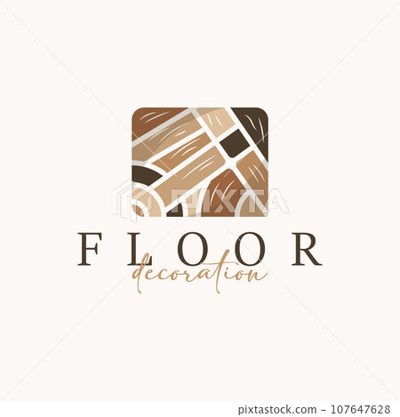 Floor Design Logo, Home Decoration Ceramic Tile Vector Illustration 107647628