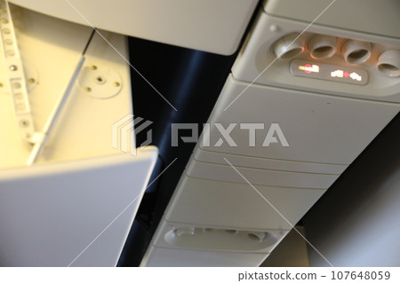 Interior of a jet aircraft. 107648059