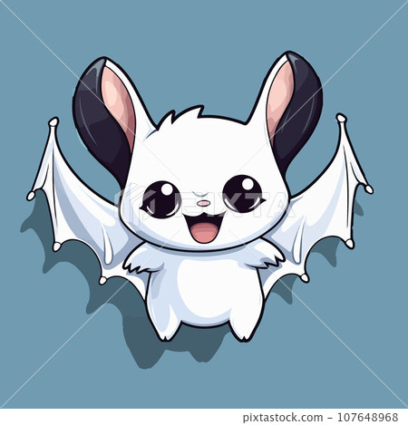 Bat tshirt design graphic, cute happy kawaii style, clear outline Bat tshirt design graphic, cute happy kawaii style, clear outline 107648968