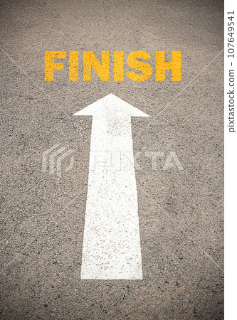 Text for FINISH. Concept on the road Text for FINISH. Concept on the road 107649541