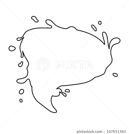 Water and juice splash liquide. One line stroke outline vector Illustration A wave shape, mesmerising pattern of seas energy A drop shape, minimalists choice of fluid beauty A dripped droplet, micro 107651363
