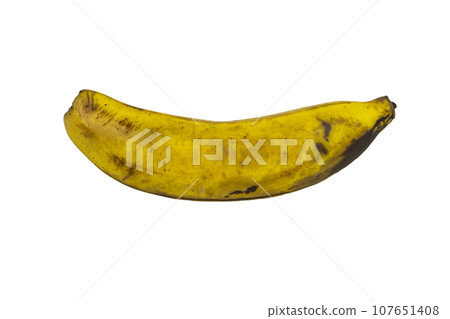 Rotten banana isolated on white background 107651408