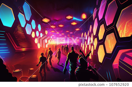 neon light digital art 107652920
