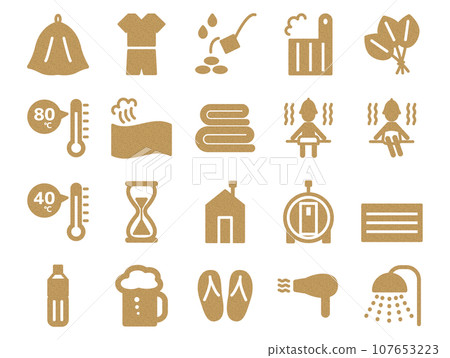 桑拿相關插圖集_軟木圖案 107653223