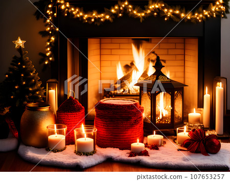 cozy Christmas gifts medium shot playful delightful. cozy Christmas gifts medium shot playful delightful. 107653257