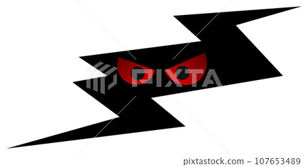 兩個可怕的眼球從黑暗中的裂縫中窺視的插圖 107653489