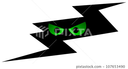 兩個可怕的眼球從黑暗中的裂縫中窺視的插圖 兩個可怕的眼球從黑暗中的裂縫中窺視的插圖 107653490