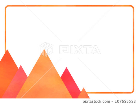 Simple triangular orange watercolor style frame Simple triangular orange watercolor style frame 107653558