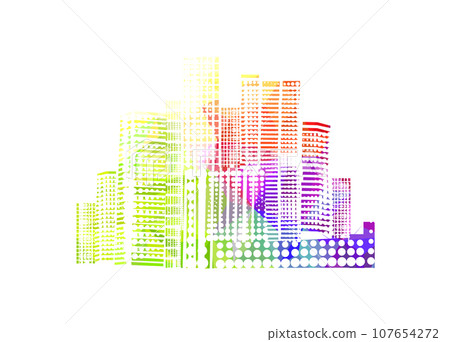 Rainbow City. Abstract object. Vector illustration Rainbow City. Abstract object. Vector illustration 107654272
