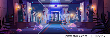 Egyptian pharaoh temple with treasure and tomb Egyptian pharaoh temple with treasure and tomb 107654572