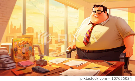 Office professionalism cartoon illustration - Generative AI. 107655024