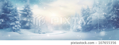 winter road colors, demonstrating the beauty of falling snow and the comfort of the winter holiday season. 107655356