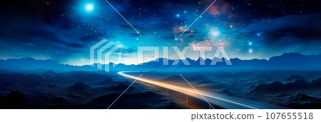 highway winding through space, connecting distant star systems and serving as a cosmic trade route. 107655518