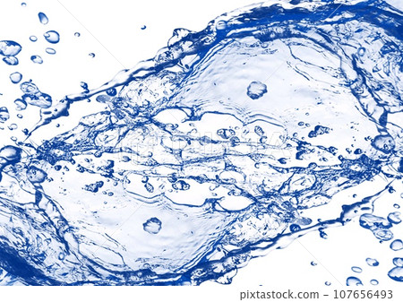 Abstract blue splashes and white background 107656493