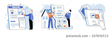 Insurance for car, property, travel, accident, life, medical. Healthcare, finance, and medical service collaboration cresult in better care Assurance protection provides financial support in times 107656513