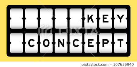 Black color in word key concept on slot banner with yellow color background 107656940