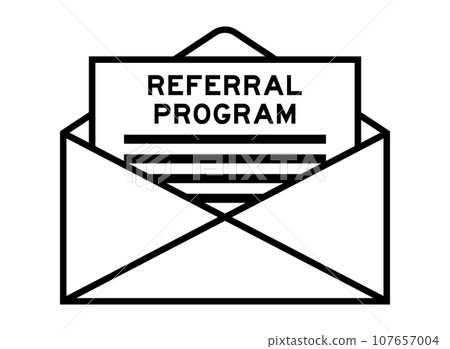 Envelope and letter sign with word referral program as the headline 107657004