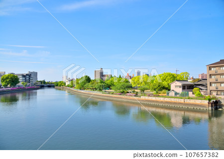 [Aichi Prefecture] Nagoya cityscape Scenery from Horikawa Oseko Bridge in Atsuta Ward 107657382