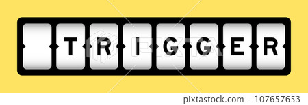 Black color in word trigger on slot banner with yellow color background 107657653