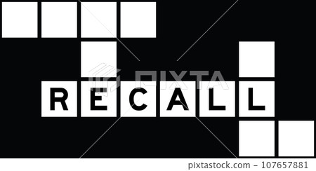 Alphabet letter in word recall on crossword puzzle background Alphabet letter in word recall on crossword puzzle background 107657881