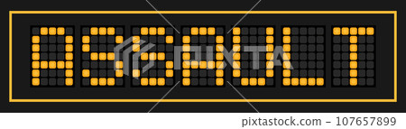 Orange color led banner in word assault on black background Orange color led banner in word assault on black background 107657899