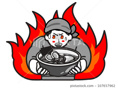 Passionate shopkeeper with ramen 107657962