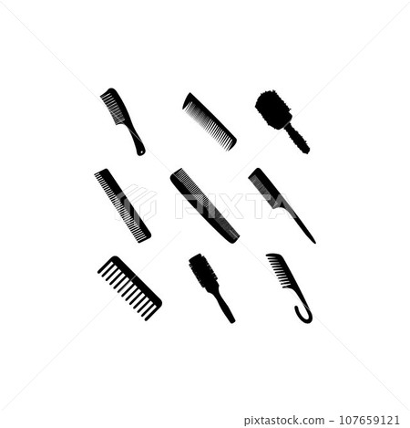 comb hair tool illustration silhouette design comb hair tool illustration silhouette design 107659121