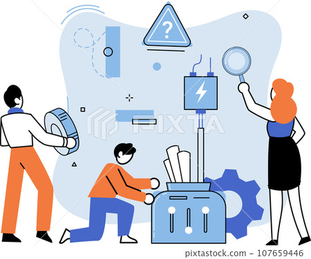 Team solving problems. People communication in search of ideas, collective thinking Innovative solution, problem-solving and crisis management concept Creative idea research and development Planning 107659446