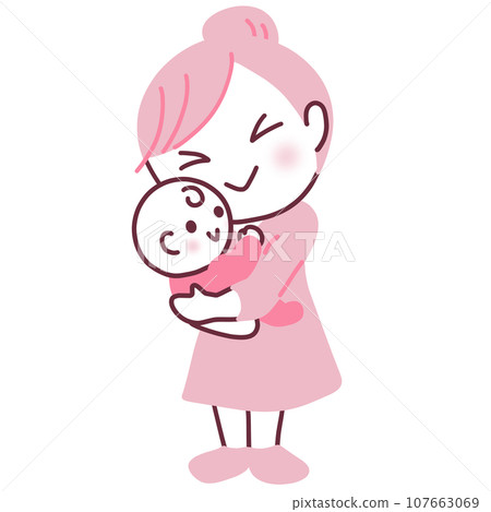 A mother holding a baby A mother holding a baby 107663069