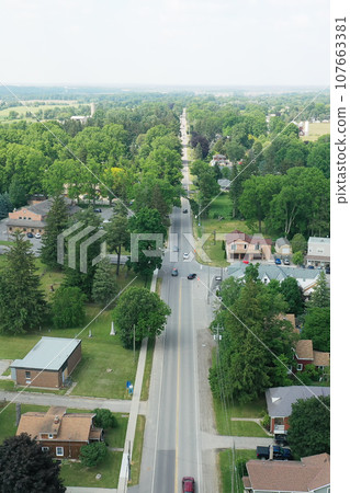 Aerial vertical of Mount Pleasant, Ontario, Canada Aerial vertical of Mount Pleasant, Ontario, Canada 107663381
