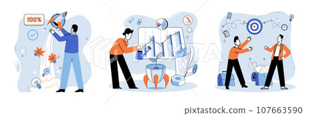 Successful project launch. Vector illustration. A project launch, kickoff of thrilling journey towards innovation A successful business, monument to perseverance and strategic thinking Project launch Successful project launch. Vector illustration. A project launch, kickoff of thrilling journey towards innovation A successful business, monument to perseverance and strategic thinking Project launch 107663590