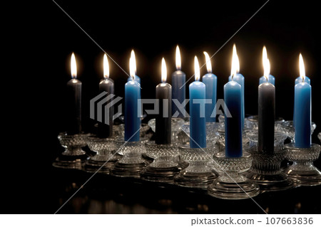 Hanukkah is a Jewish holiday, family religious traditional symbol of Judaism. Hanukkah is a Jewish holiday, family religious traditional symbol of Judaism. 107663836