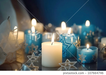 Hanukkah is a Jewish holiday, family religious traditional symbol of Judaism. 107664746