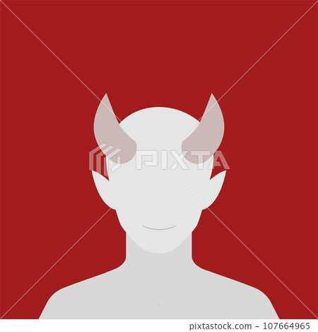Portrait of the faceless Devil. Isolated Vector Illustration Portrait of the faceless Devil. Isolated Vector Illustration 107664965