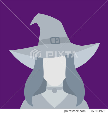Portrait of the faceless witch. Isolated Vector Illustration 107664978