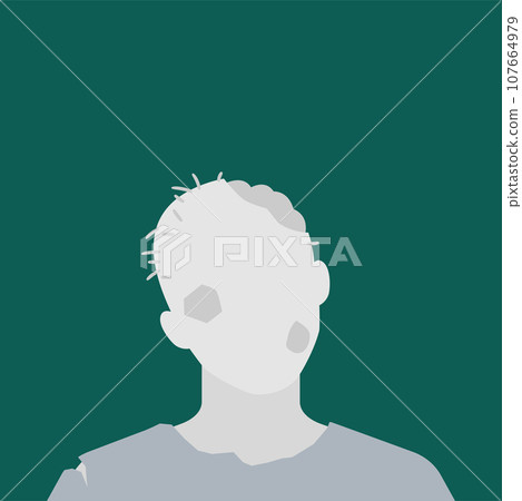 Portrait of the faceless Zombie. Isolated Vector Illustration Portrait of the faceless Zombie. Isolated Vector Illustration 107664979