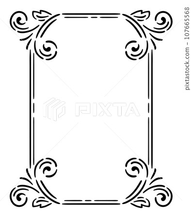 Vintage swirling frame. Retro curling background. Vintage swirling frame. Retro curling background. 107665568