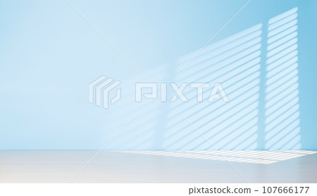 Wooden table and sunlit wall, product template Wooden table and sunlit wall, product template 107666177