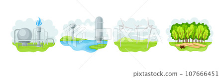 Natural Resources of Land and Earth Vector Set 107666451