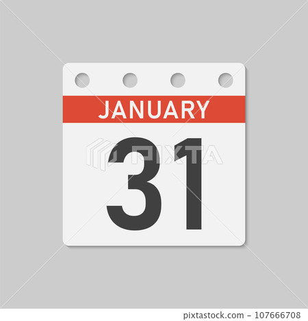 Icon page calendar day - 31 January 107666708