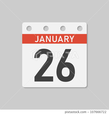 Icon page calendar day - 26 January 107666722