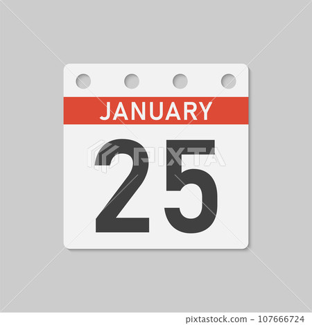 Icon page calendar day - 25 January Icon page calendar day - 25 January 107666724