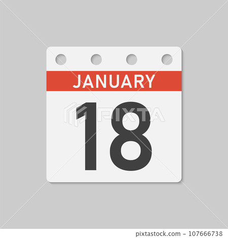 Icon page calendar day - 18 January Icon page calendar day - 18 January 107666738