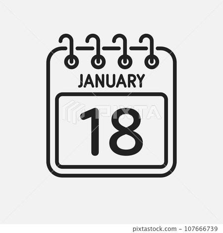 Icon page calendar day - 18 January Icon page calendar day - 18 January 107666739