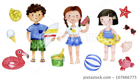 watercolor, boy, child 107666775