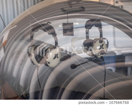 Detail of sport airplane on airport during exhibition day 107666788
