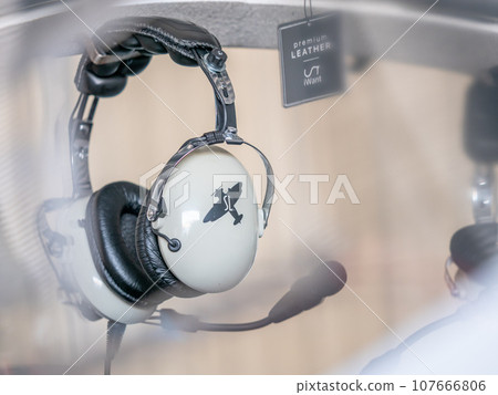 Detail of sport airplane on airport during exhibition day 107666806