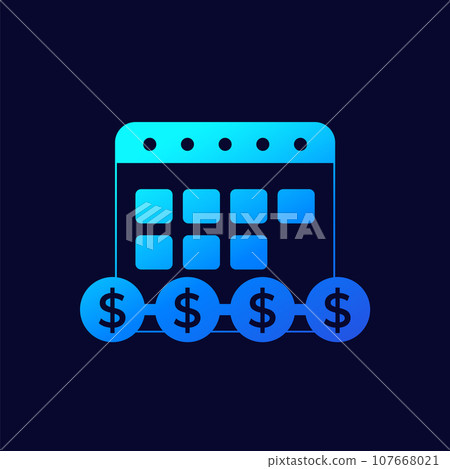 Annuity vector icon with a calendar 107668021